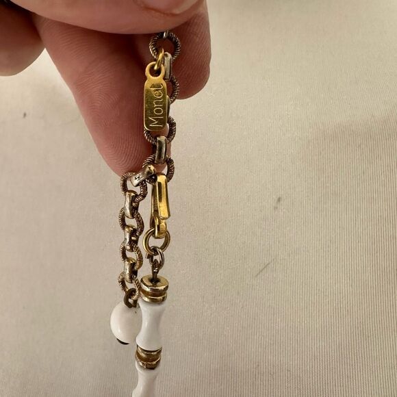 Vintage Assemblage Mexican Alpaca And Monet Chain Necklace - Picture 6 of 8